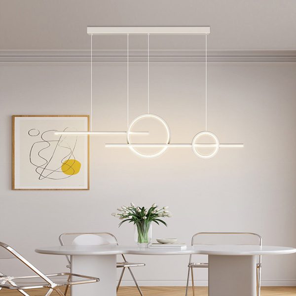 Long Strip Circles Three Step Dimming Stepless Dimmable LED Chandelier - Image 3