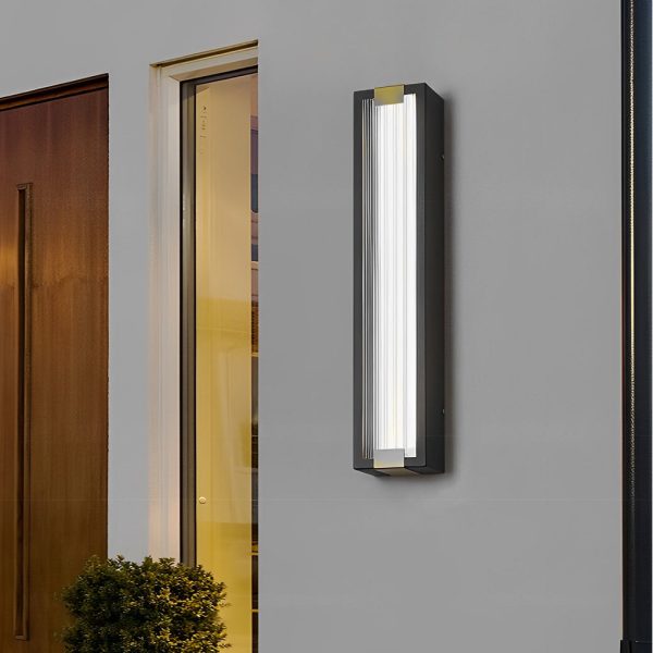 Rectangular Waterproof LED Black Modern Porch Lights Wall Sconces - Image 2