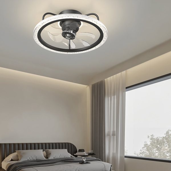 Creative 360?? Shake Head Round 3 Step Dimming Modern Ceiling Fans with Light