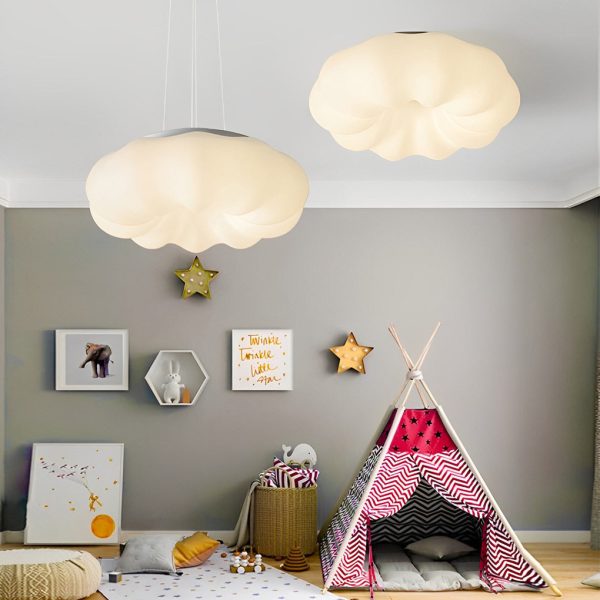 Pumpkin Shape Clouds Stepless Dimming LED White Nordic Ceiling Lights - Image 3
