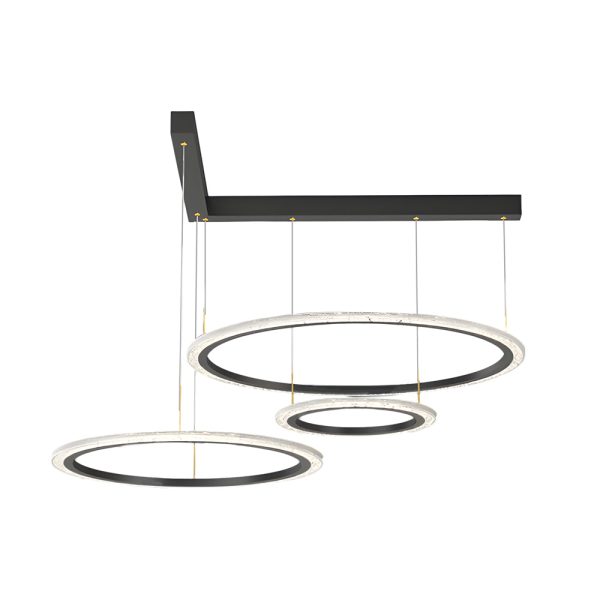 2/3 Circles Rings Three Step Dimming Minimalist Modern Ceiling Light Fixture - Image 9
