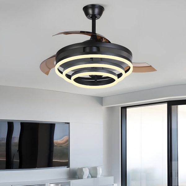 Modern 41" Retractable Ceiling Fan with LED Lights and Remote Control - Image 4