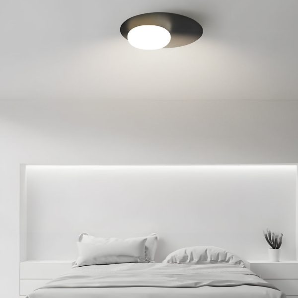 1-Light LED Oval Metal White Glass Flush Mount Ceiling Light - Image 4