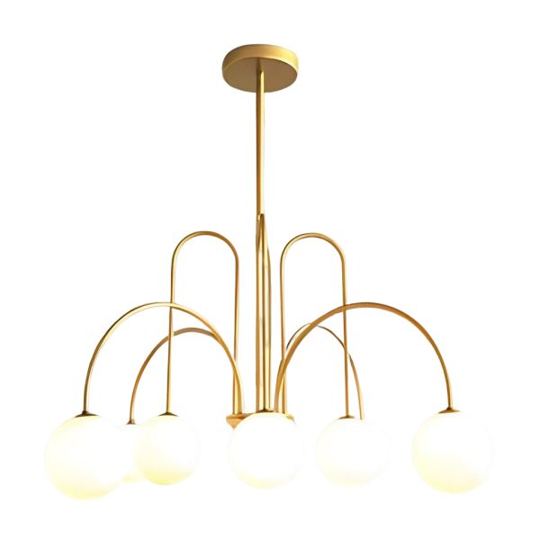 6/8 Lights Iron Glass Creative Nordic Chandelier Ceiling Light Fixture - Image 14