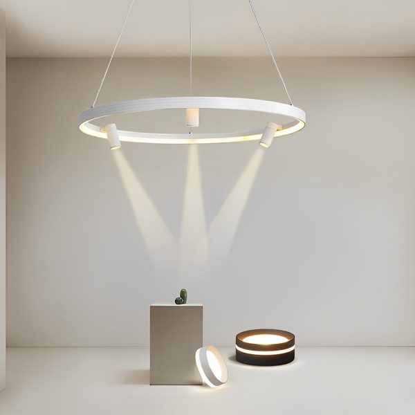 Round Creative LED Chandelier Hanging Lamp with Adjustable Spotlight - Image 2