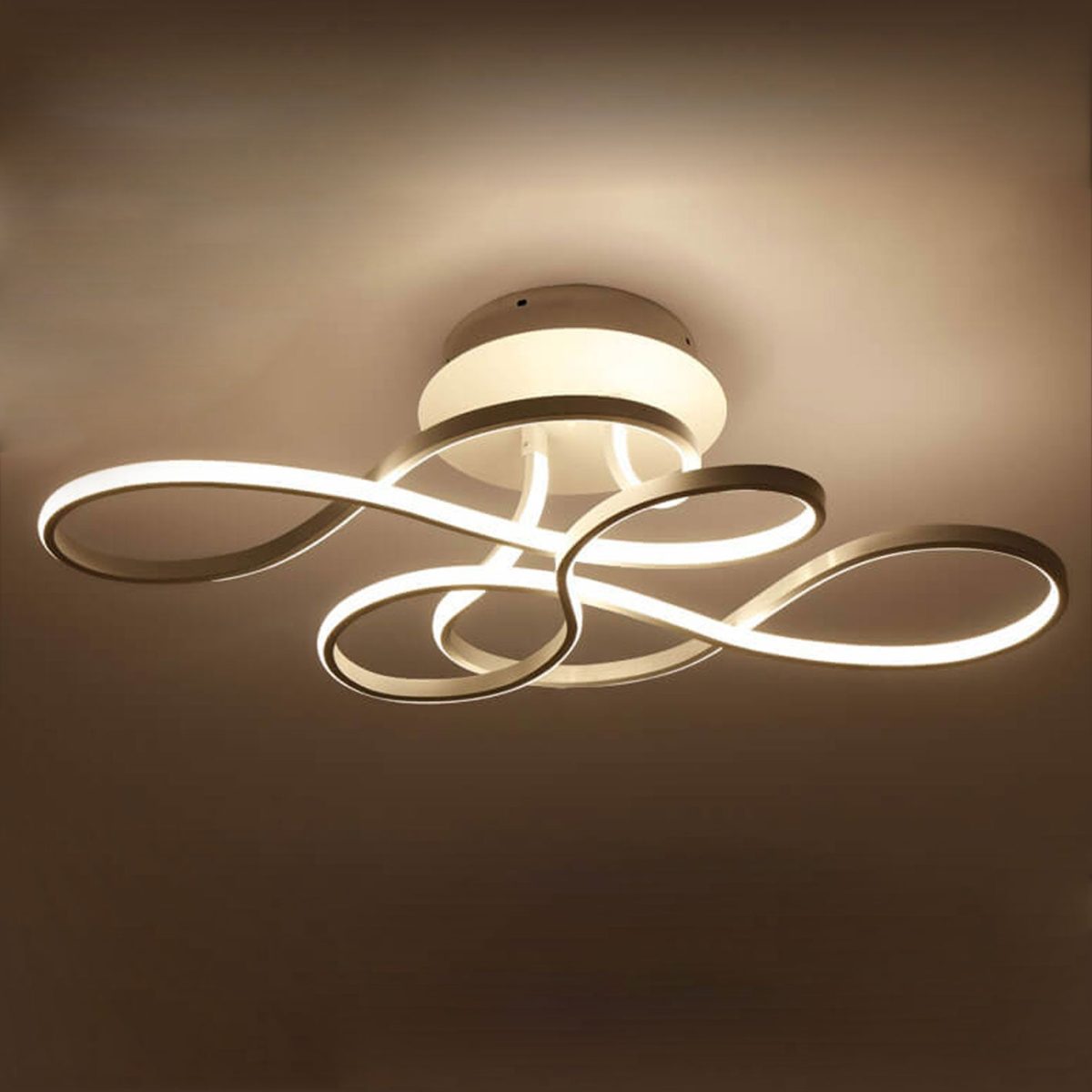 Modern Minimalist Aluminum Acrylic Line LED Flush Mount Ceiling Light - Image 16