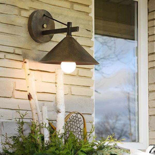 Conical Simple Waterproof Retro American-style Outdoor Wall Sconce Lighting - Image 2