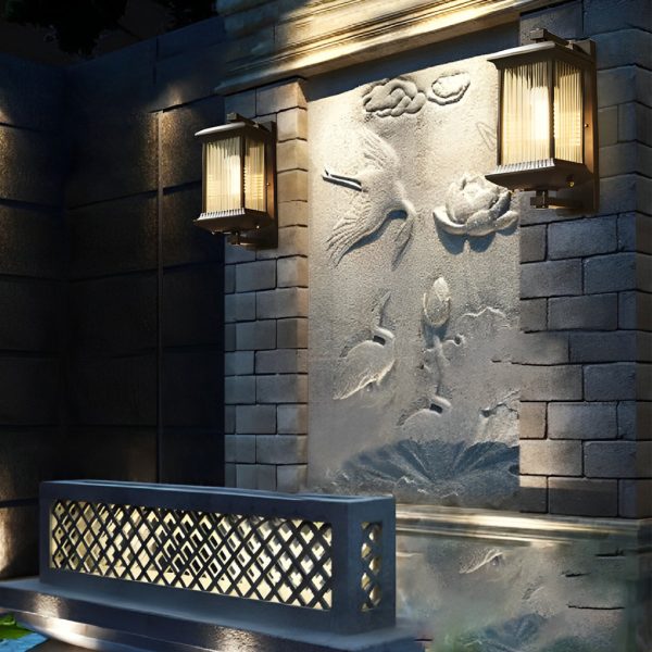 Outdoor Waterproof Creative Glass Shade Brown Retro Exterior Wall Lights - Image 3
