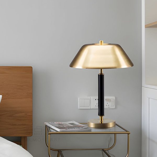 Modern Black Metal and Brass Table Lamp for Living Room - Image 3