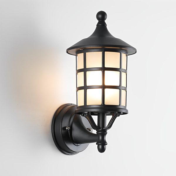 Retro Round Three Step Dimming Black European-style Solar Wall Sconces - Image 9