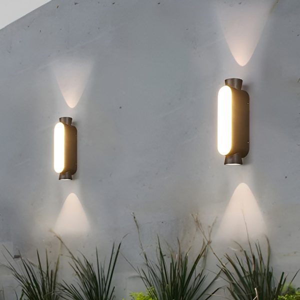 Waterproof LED Up and Down Lights Black Modern Outdoor Wall Sconce Lighting - Image 7