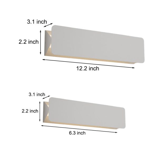 Rectangular Metal Creative LED White Modern Wall Light Fixture Wall Lamp - Image 3
