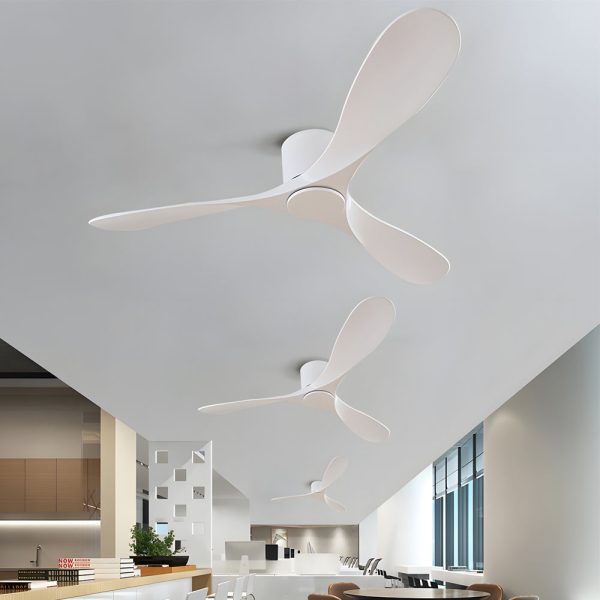 Modern 52-Inch Indoor 3-Blade Low Profile Ceiling Fan - White - Image 3