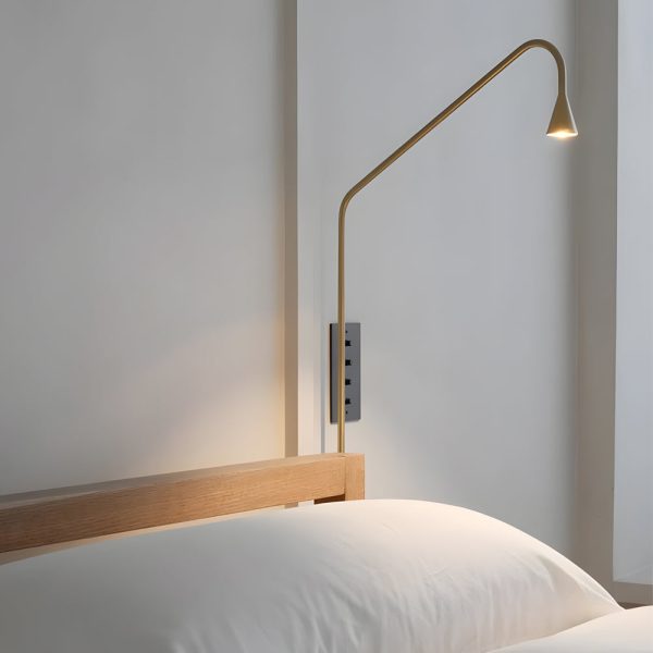 Swing Long Arm Austere Wall Lamp - Black/Gold - Image 4