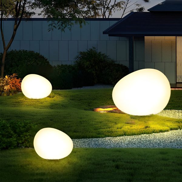 Adjustable LED Cobblestone Outdoor Lamp 3-Color Lighting for Gardens and Lawns - Image 2