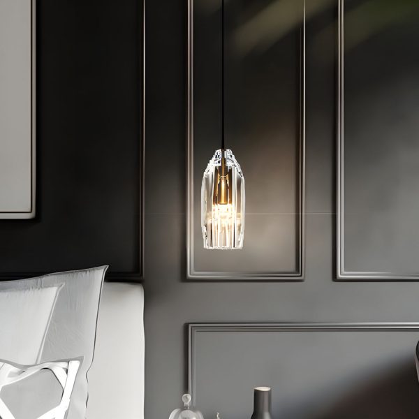 1-Light Clear Single Geometric Pendant with Crystal Accents - Image 4