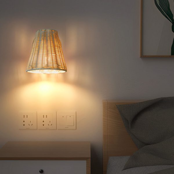 Minimalist Rattan Hand-woven 360?? Adjustable Japanese-style Wall Lamp - Image 2
