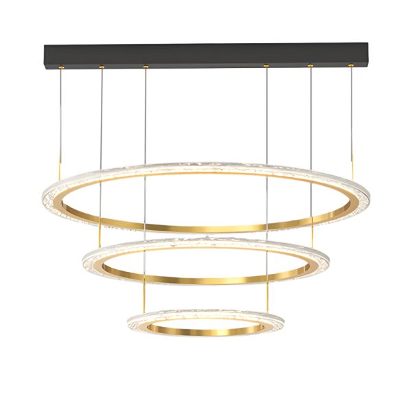 Simple Ring Three Step Dimming Circles Modern Chandelier Hanging Lights - Image 9
