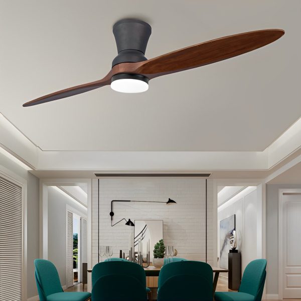 2 Blades Wood 18W LED Dimmable with Remote Mute Modern Ceiling Fans - Image 3