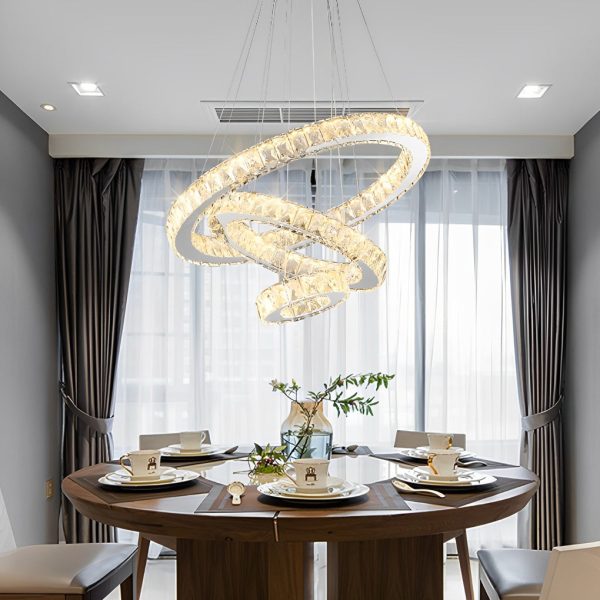 Luxury Crystal LED Chandelier 3-Tier Geometric or Stacked LED Pendant light - Image 4
