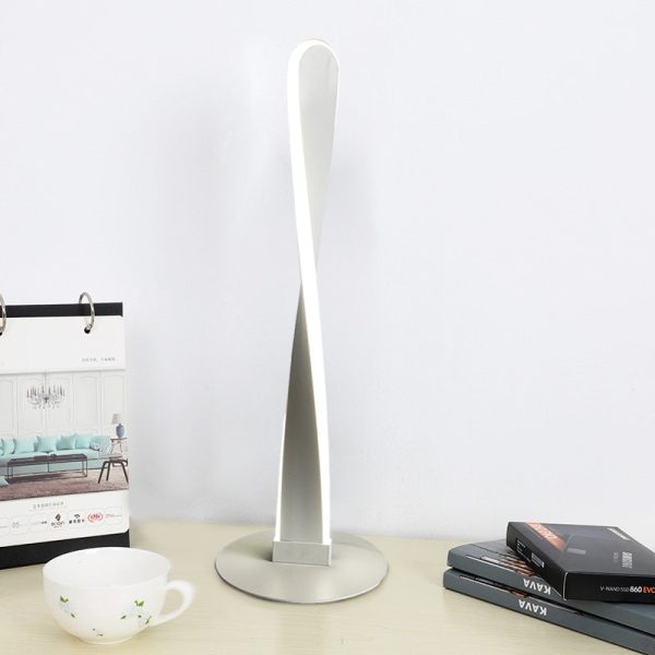 Minimalist Twisted Flast Column LED Art Iron Acylic Table Lamp - Image 2