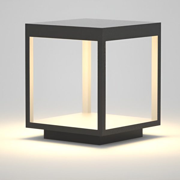 Modern Open Frame Square LED Solar Pier-Mounted Outdoor Post Light - Image 6