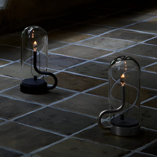 Glass Dome HYMN Accent Table Lamp - LED Candle - Image 4