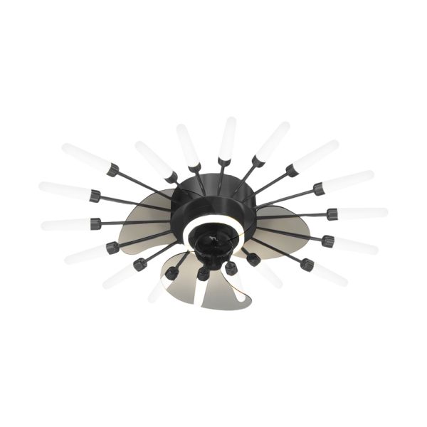 Creative Flower Mute Three Step Dimming Nordic Fans Ceiling with Lights - Image 8