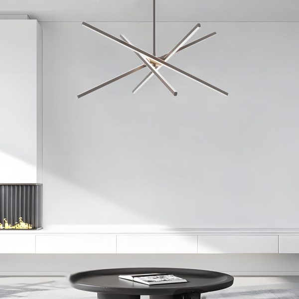 4-Light Dimmable LED Sputnik Linear Chandelier - Image 2