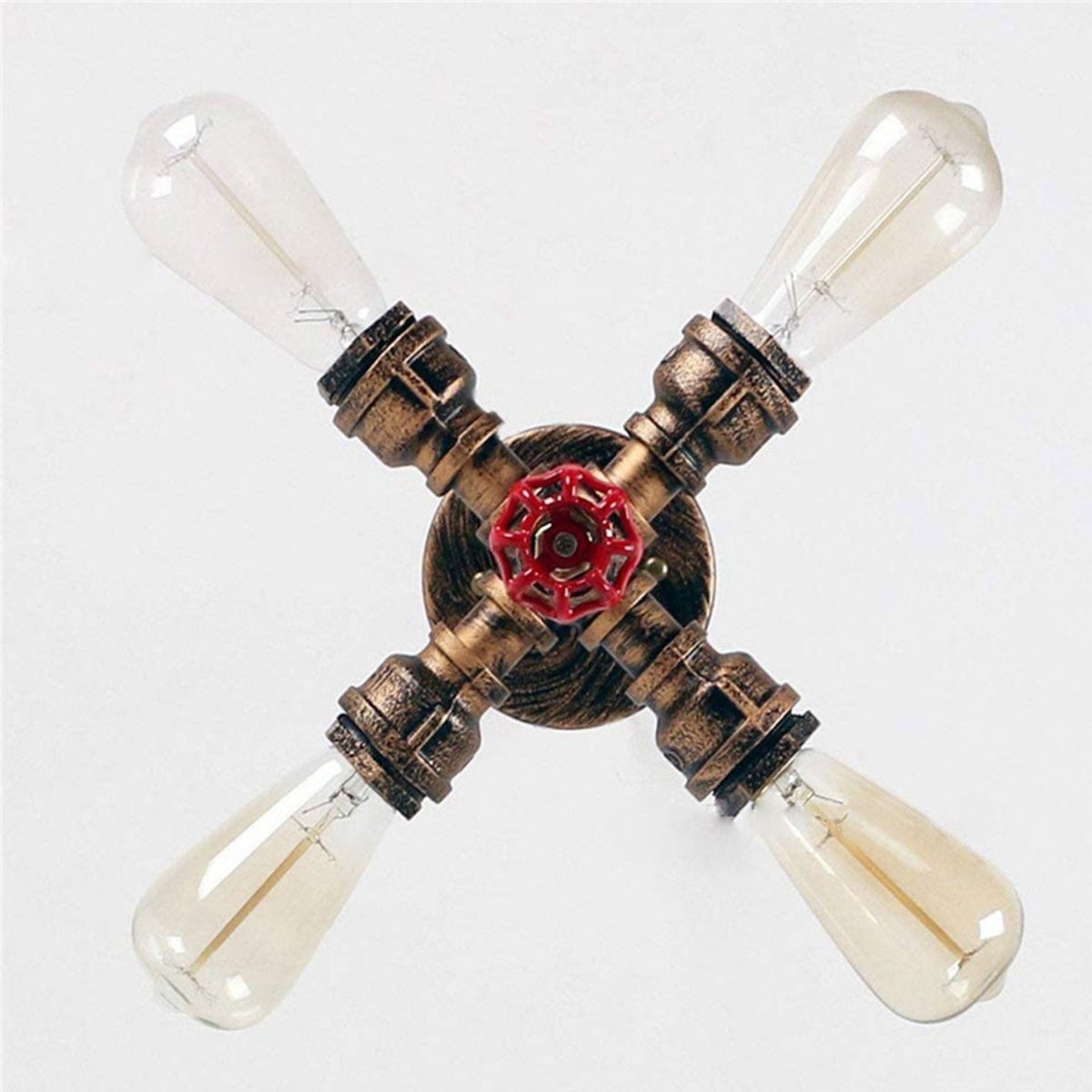 Industrial Retro Wrought Iron 4-Light Chandelier - Image 4