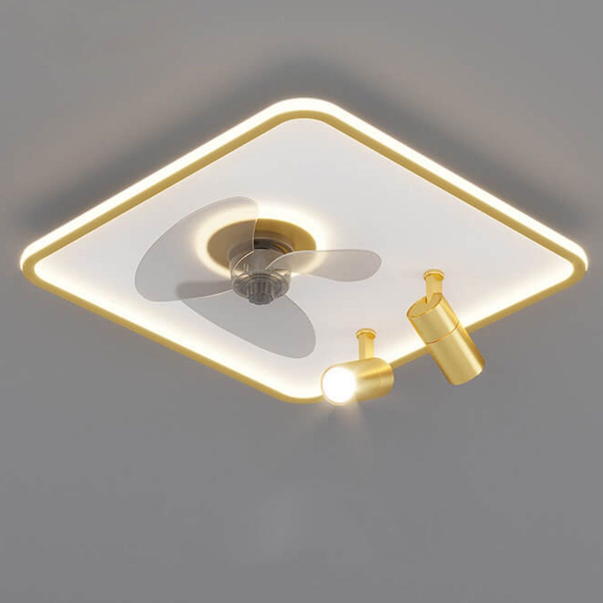 Minimalist Ultra-thin Square Spotlight  LED Flush Mount Ceiling Fan Light - Image 5