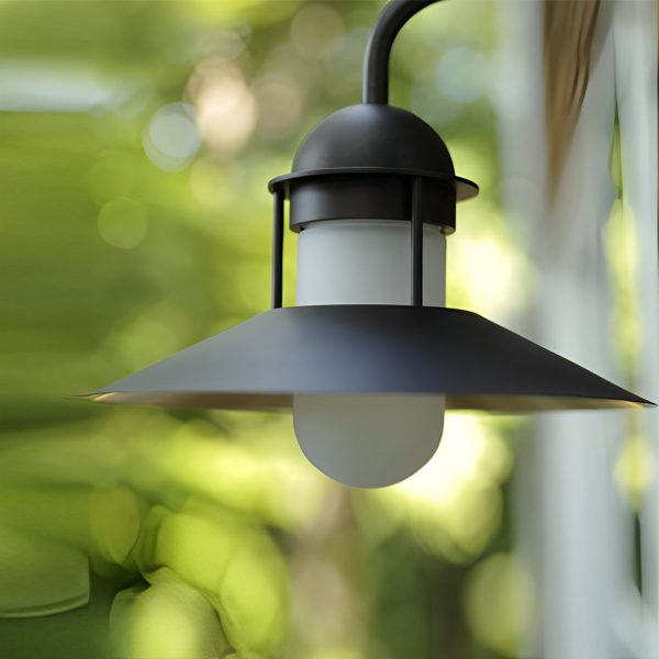 Antique Round Iron Glass Waterproof Black Retro Outdoor Wall Lights - Image 4