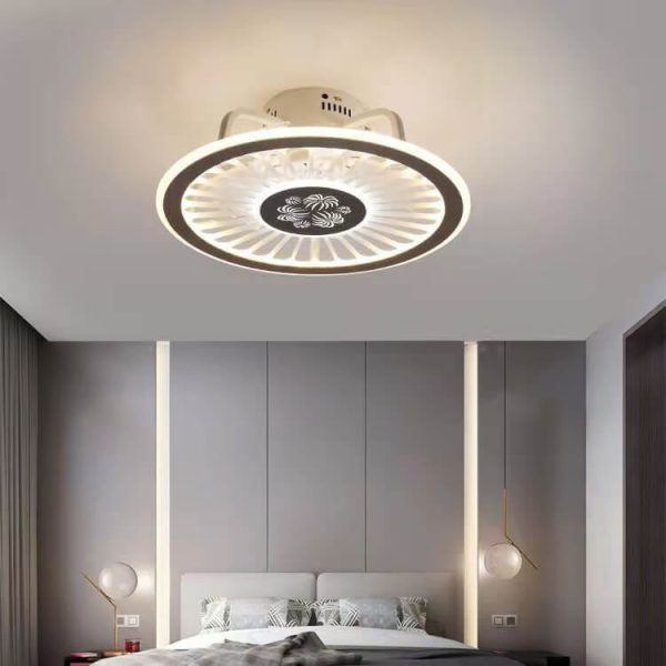 Modern Clear Acrylic LED Flush Mount Ceiling Fan Light - Image 7