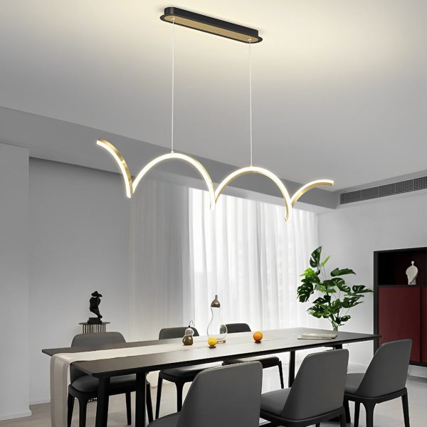 Wave Minimalist Three Step Dimming LED Stepless Dimming Modern Chandelier - Image 2