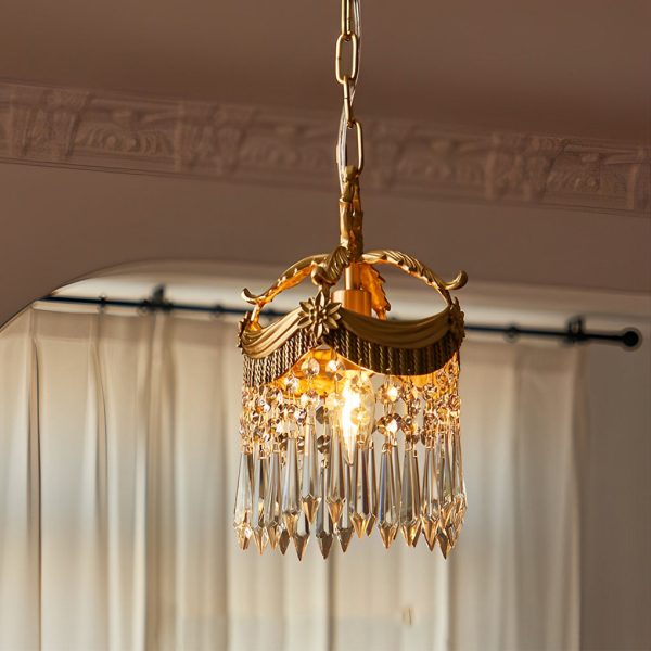 Retro Crystal Pendant Tassels 3 Step Dimming French Style Pendant Lights - Image 2