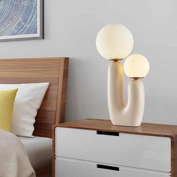 2-Light Modern Beige Cactus LED Accent Table Lamp - Image 2