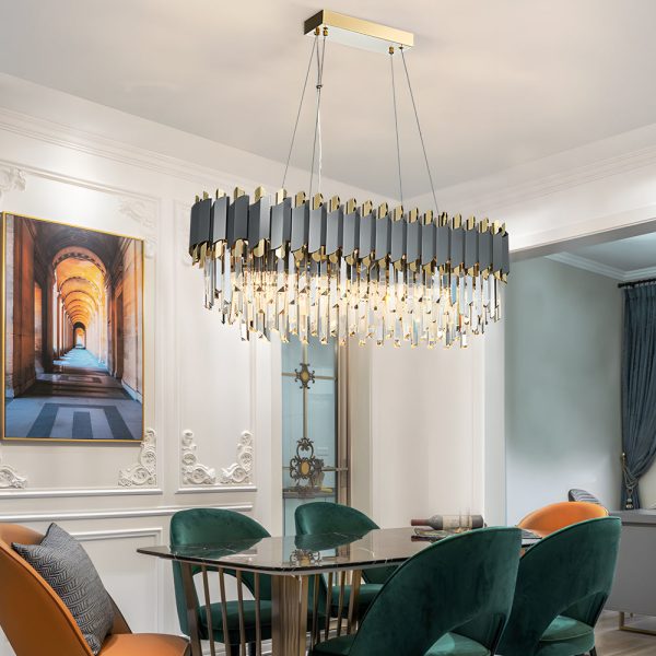 6/8-Light Crystal Layered Chandelier Dimmable Dining Room Pendant Lighting - Image 4