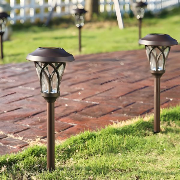 Waterproof Metal Glass LED Retro Modern Solar Powered Lawn Lights - Image 3
