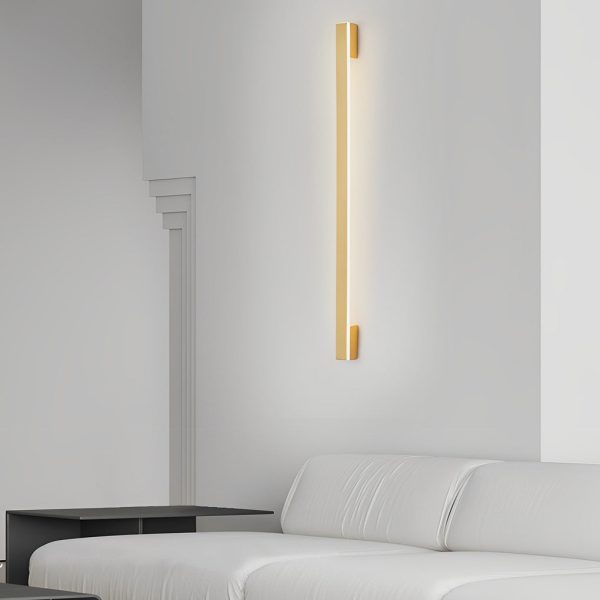 Long Strip Minimalist Three Step Dimming LED Copper Modern Wall Lamp - Image 6