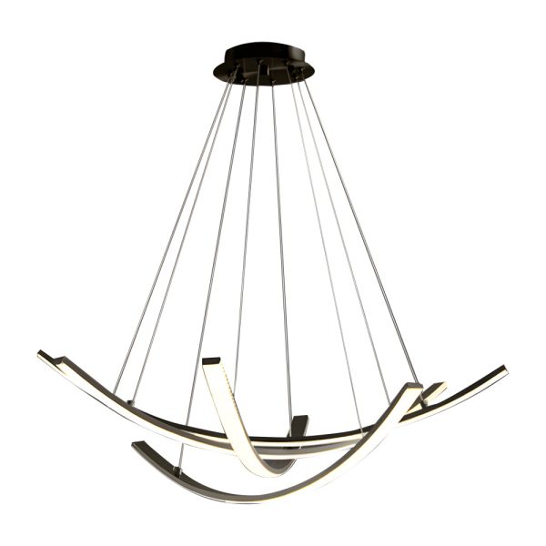 Elegant Curved Copper Strip Full-Spectrum LED Pendant Light - Image 12