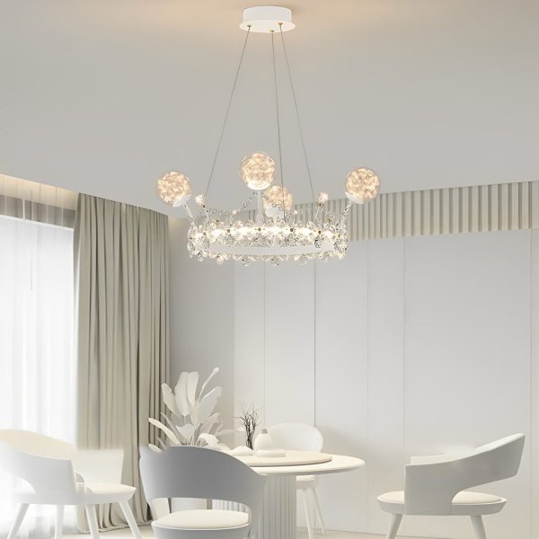Flower Decor Crowns Crystal Glass Three Step Dimming Nordic Chandelier - Image 5