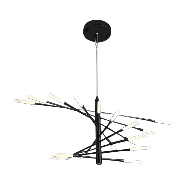 Modern Chandelier Rotating Fireworks, Black/Gold - Image 12