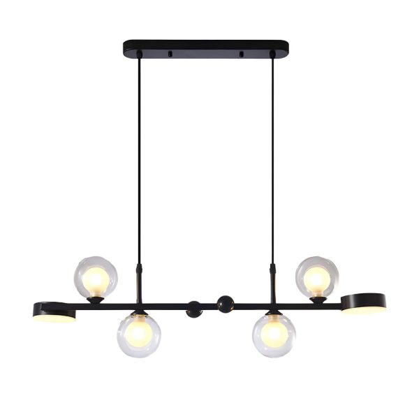 6/8-Light 3step Dimming Glass Ball LED Long Dining Room Chandelier - Image 15
