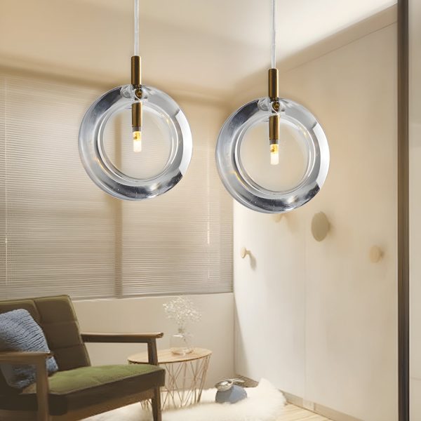 Simple Round Glass Creative Postmodern Pendant Light Hanging Ceiling Lamp - Image 2
