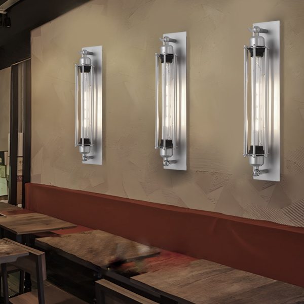 Industrial Vintage Flute Iron 1-Light Wall Lamp - Chrome - Image 3