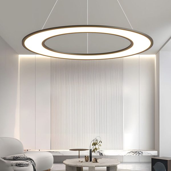 Planet Rings LED Pendant Light in Black/White - Image 4