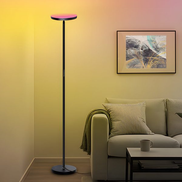 66 inch Dimmable RBG LED Torchiere Adjustable Floor Lamp - Image 3