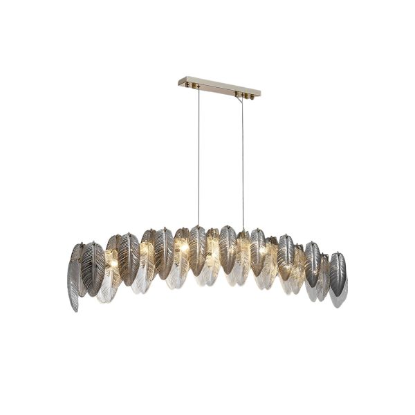 Romantic Creative Feathers Glass Three Step Dimming Modern Chandelier - Image 14