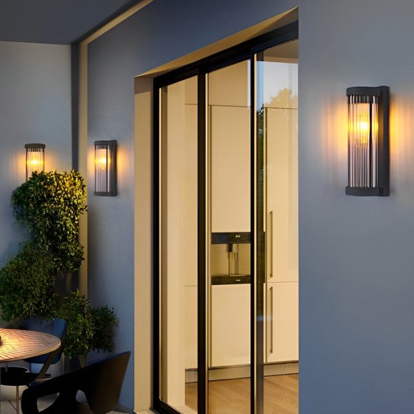 Creative Glass Waterproof LED Black Modern Solar Wall Lamp Exterior Lights - Image 3