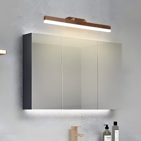 31'' Walnut LED Vanity Light with Warm White Glow Modern Bathroom Lighting - Image 3